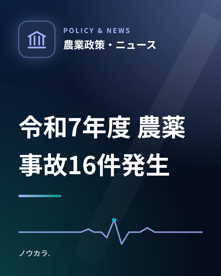 令和7年度 農薬事故16件発生