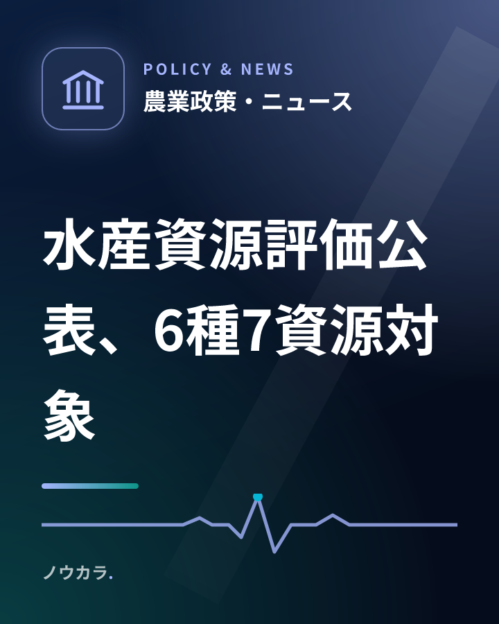 水産資源評価公表、6種7資源対象