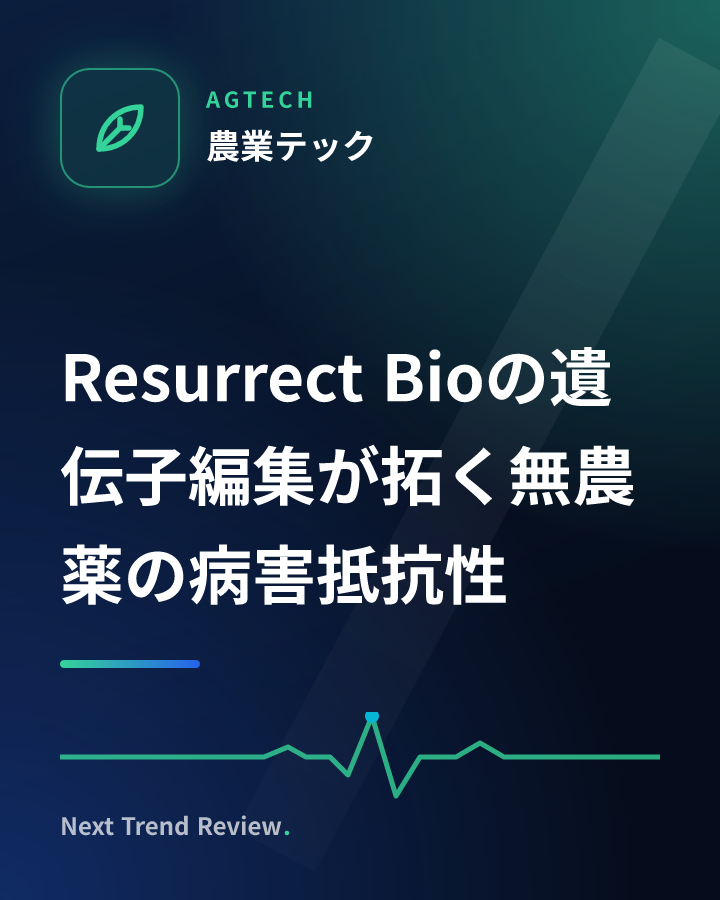 Resurrect Bioの遺伝子編集が拓く無農薬の病害抵抗性