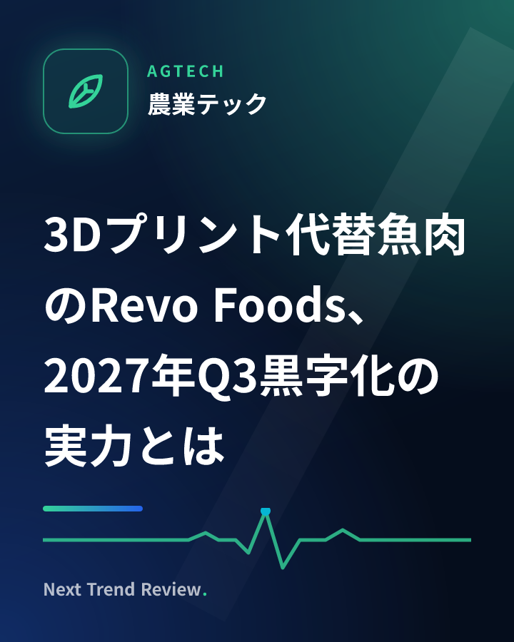 3Dプリント代替魚肉のRevo Foods、2027年Q3黒字化の実力とは